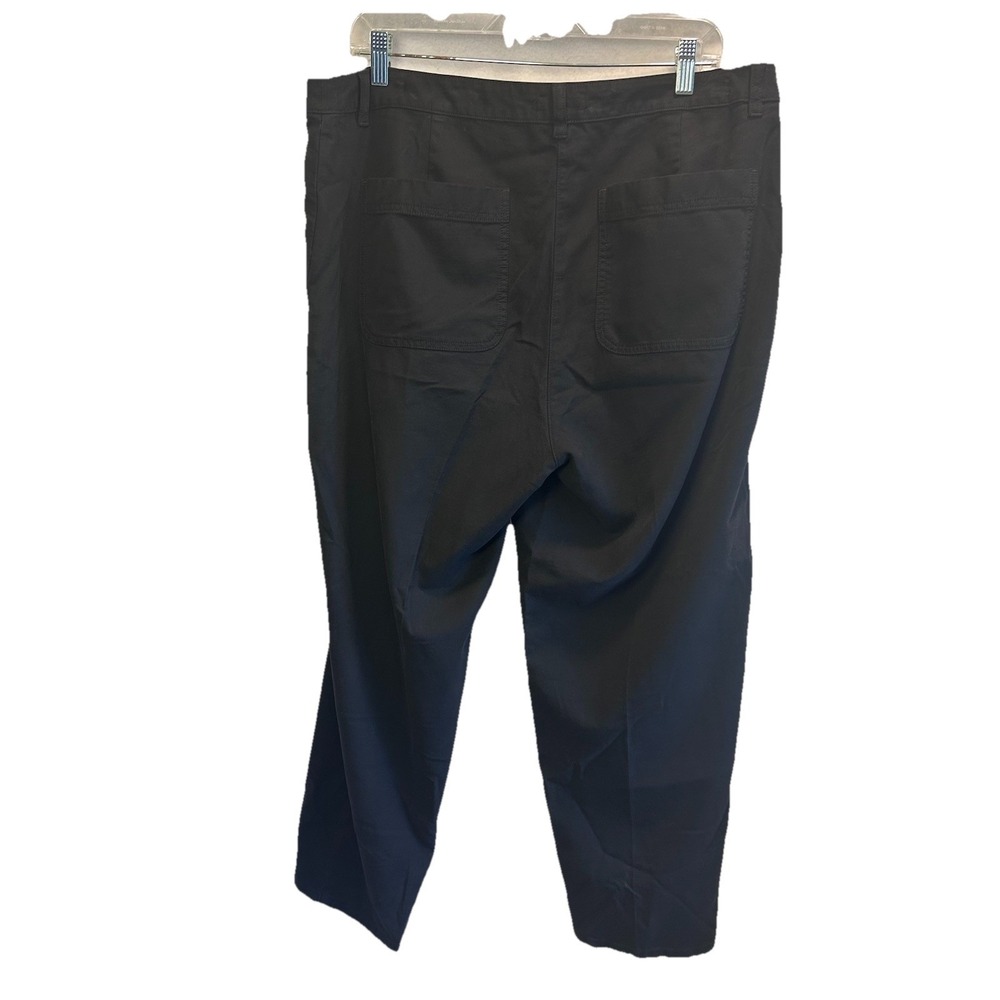 Eileen Fisher Pants Black Size 14 Zip Cotton And Hemp Blend Tapered Pockets EUC - Picture 2 of 12